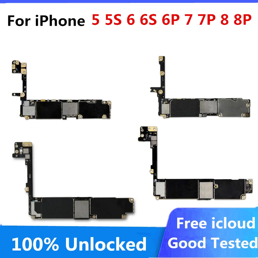 Полностью разблокированная материнская плата для iPhone 5 5S 6 6S 6P 7 7P 8 P Plus