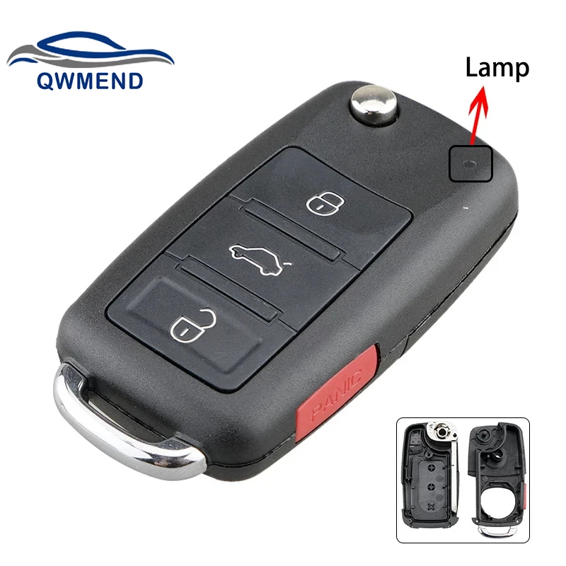 

For VW Key Shell 3+1 Buttons Replacement Remote Car Key Case for Volkswagen Phaeton Touareg 2002-2010