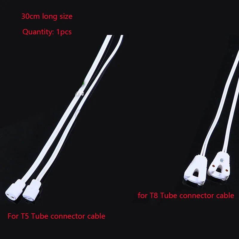 1PCS T5 T8 LED Tube Fluorescent Lamp Connected Cable LED Light's connector 30cm Fluorescent tube Connecting Wire Connector outdoor ip68 eeletrical cable waterproof connector 2 pin 3pin wire connector for led garden lamp connector