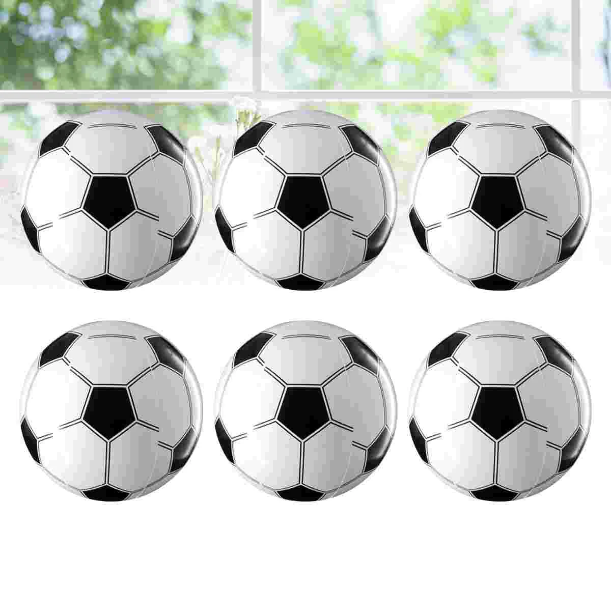 

Надувные футбольные мячи, 6 шт., украшения для детей, набор футбольных игрушек (белый и черный)