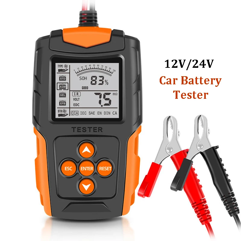 자동차 진단 도구, 12V, 24V 배터리 테스터, 디지털 디스플레이 테스트 도구, 디지털 분석기 테스터, CCA IR SOH 측정