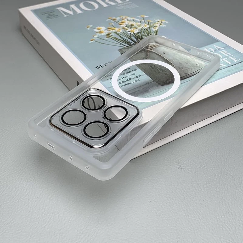 Magnetic Clear Silicone Shockproof Phone Case with Camera Protection and MagSafe Compatibility