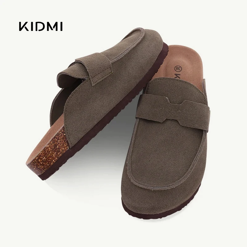 

Bebealy Fashion Cork Mules Sandals Classic Clogs Beach Sandals Outdoor Casual Suede Flat Sandals With Arch Support Potato Shoes
