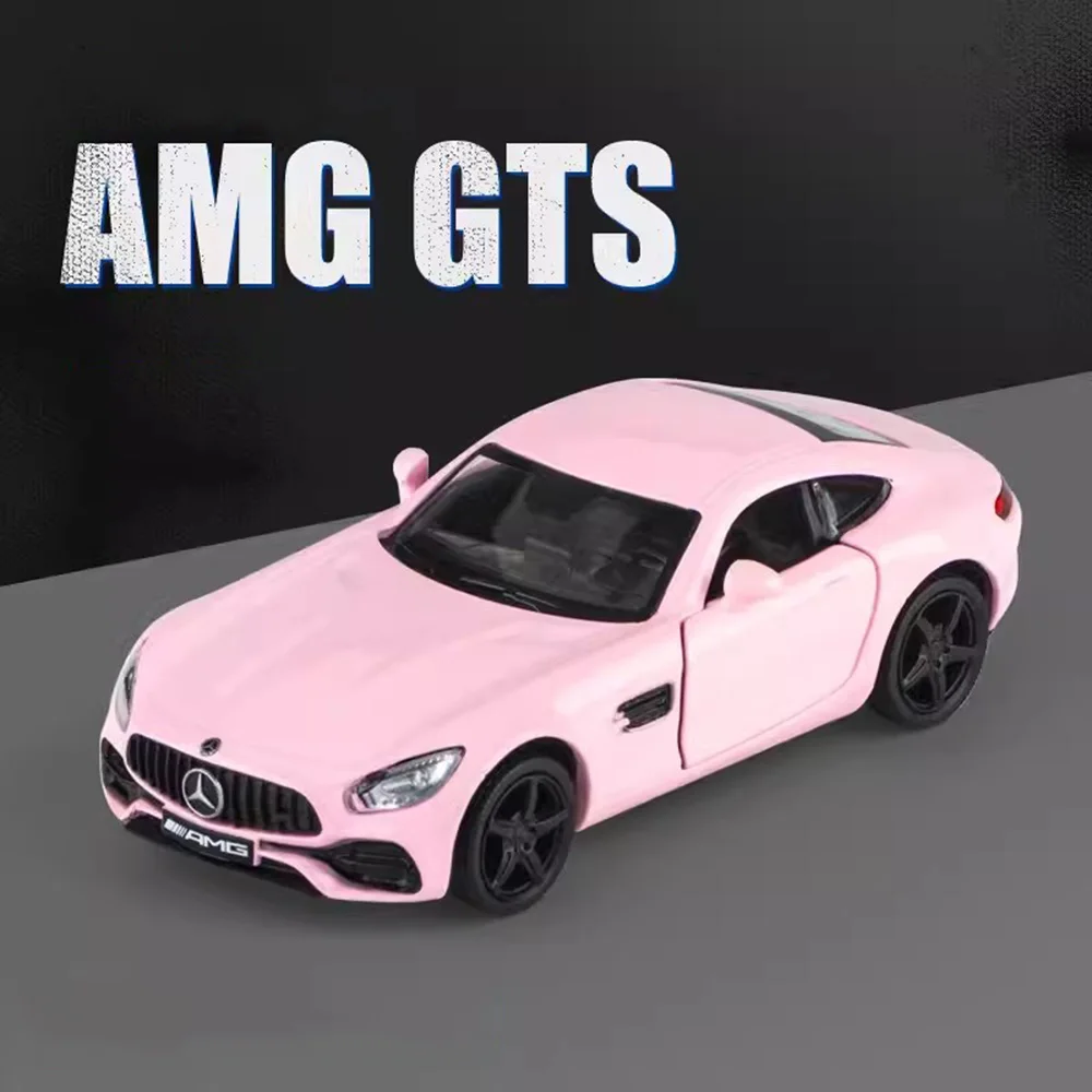 Deluxe Pink Die-Cast Toy Car with Opening Doors and Pull-Back Action