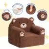 Toddler Couch Ultra-Soft Snuggle Chair, Comfy Sherpa Foam Filled Lovely Bear Sofa, Kids Cozy Corner Play Couch 5