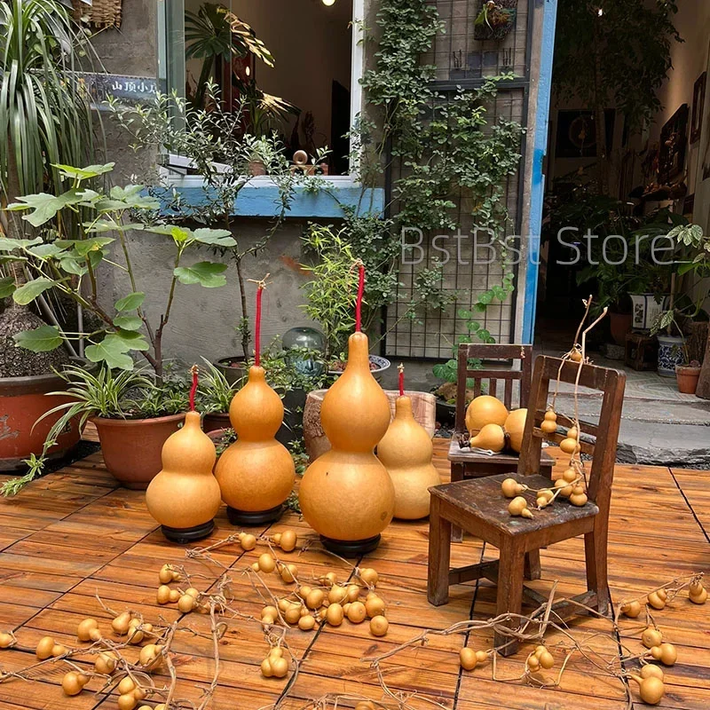 Description Picture 5 of itemNatural Gourd Water Bottle Camping Hiking Hulu Hulou Flask Calabash Table Decor Chinese Pumpkin Portable Drinks Holder Ornament