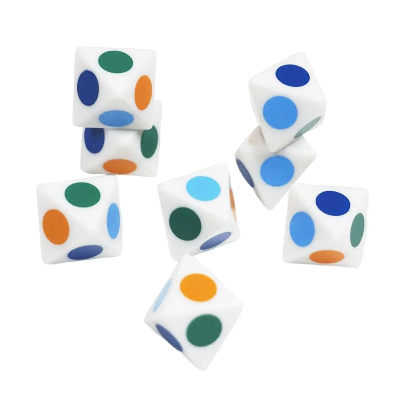 10x Polyhedral Dices Math Teaching Toys Entertainment Toys Party Favors 8 Sided Dices Set D8 Dices for Bar KTV Party Table Game