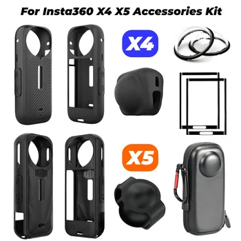 Pour Insta360 X5 X4 couvercle de protection d'objectif en Silicone souple capuchon d'objectif de caméra panoramique protecteur d'écran pour Insta 360 X4 X5 accessoires 1