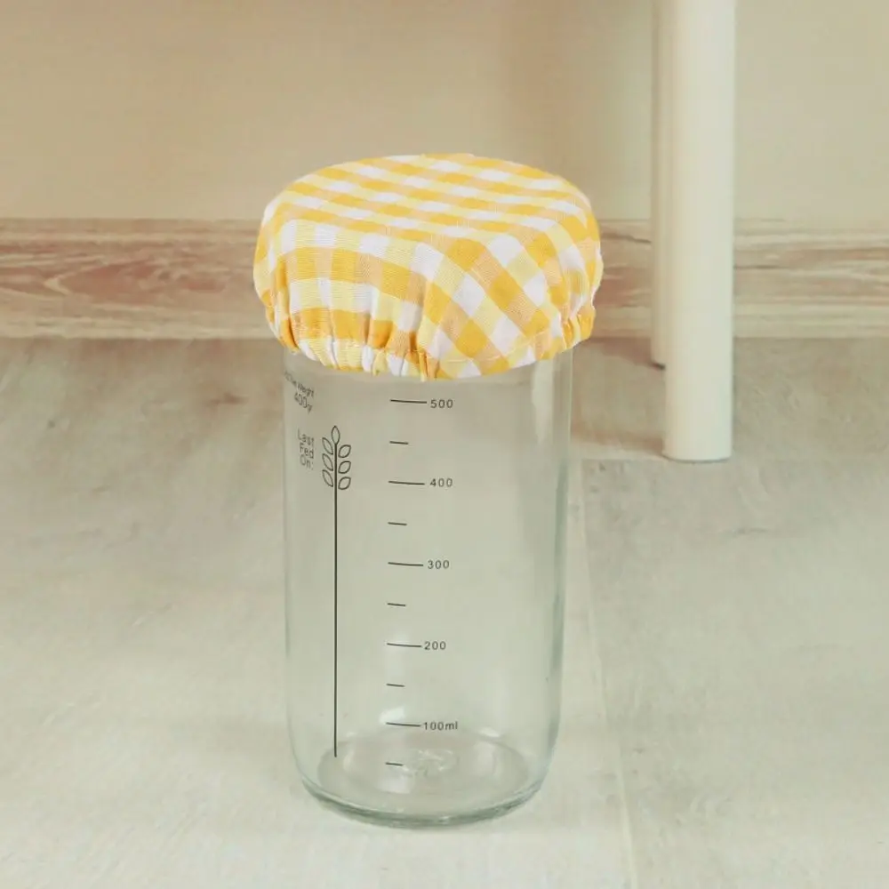 1PC Sourdough Starter Jar Covers Fit Jars Mouth from 8-10cm Elastic Cloth Fermentation Jar Lid Reusable Breathable Cloth Lid