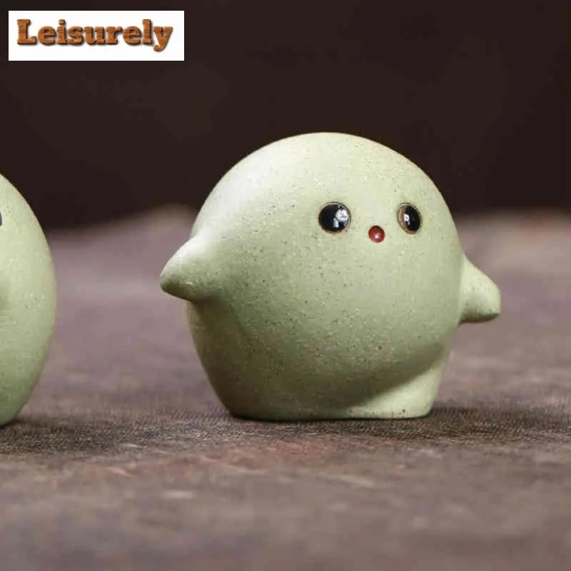 Yixing Zisha Sweet Green Rice Ball Tea Pet Elegant Fish Tank Landscaping Tea Figurine Play Toys Tea Statue Ornaments Supplies