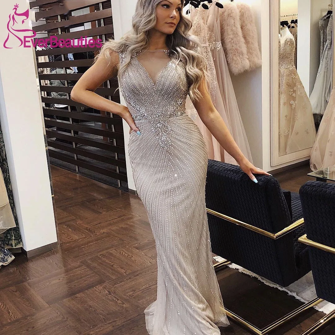 

Luxury Sequin Dubai Long Prom Dresses Saudi Arabia Mermaid Party Dress Sexy V Neck Vestidos De Fiesta Elegantes Para Mujer