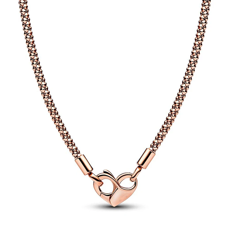 New Hot 100% 925 Pure Silver Women's Versatile Round Head Snake Bone Necklace DIY Fashion Charm Jewelry Gift