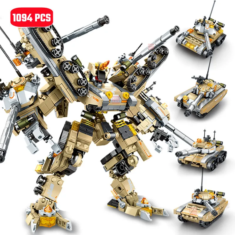 

SEMBO 1094 шт. комбинированный трансформирующий бак Mecha, строительные блоки MOC, Военная серия, сборка автомобиля, кирпичи, игрушки для мальчиков, подарки