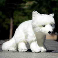 Arctic Fox High Fidelity Anime Cute Plushie White Polar Fox Plush Toys Lifelike Animals Simulation Stuffed Doll Toy Gifts Kids 1