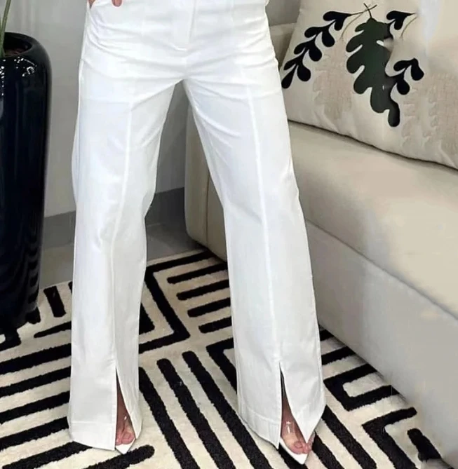 2023 New Summer Casual Temperament Fashion Elegant Sexy Suspender Casual Versatile High Waist Split Wide Leg Pants Set for Women