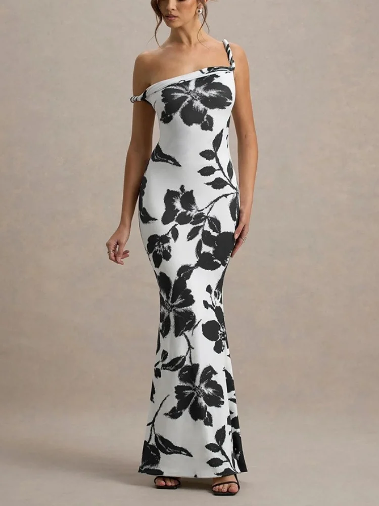 Women Elegant Off Shoulder Evening Dress