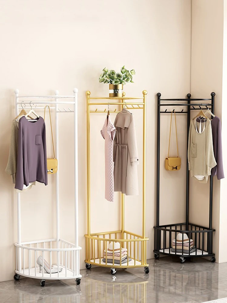 

Corner coat rack, floor to ceiling, bedroom mobile storage rack, home living room hanging rack, bedside