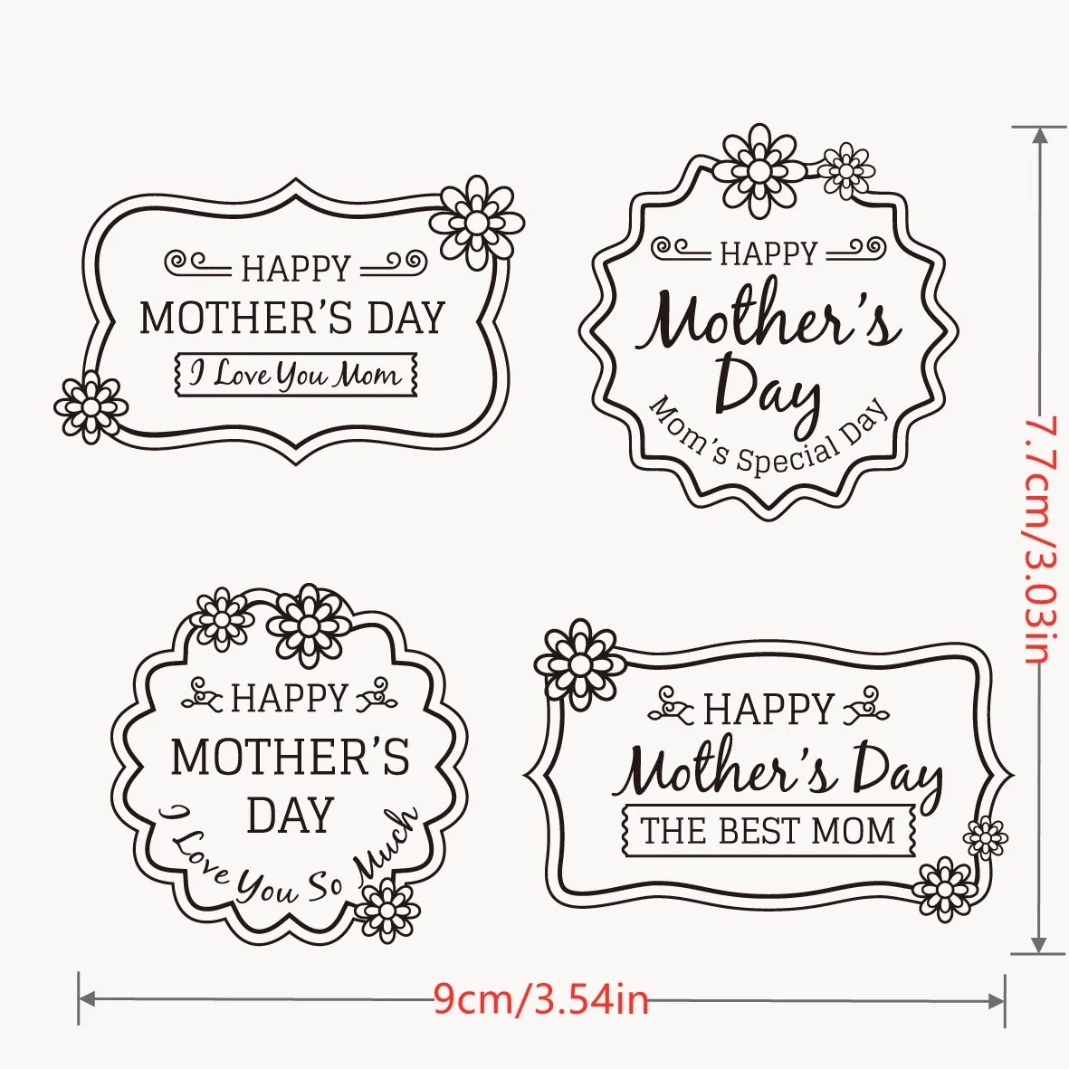 Transparent Clear stamp word Happy Mother's Day