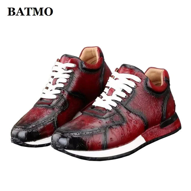 

BATMO 2022 Новое поступление модная обувь из страусиной кожи для мужчин, мужская обувь из натуральной кожи 003