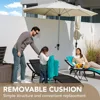 Patio Chaise Lounge Sets Outdoor Rattan Adjustable Back 3 Pieces Cushioned Patio Folding Chaise Lounge with Folding Table 6