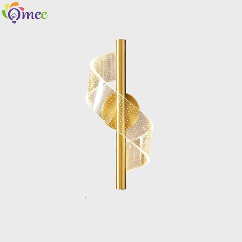 LED Wall Lights Luxury Gold Nordic Creative Acrylic Bedroom Bedside Hallway Living Room Balcony Vanity Decoration Wall Lamps