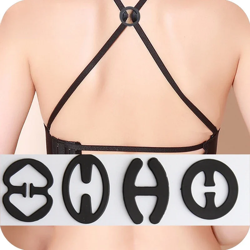 

3 Pieces/set Fashionable New Webbing Bra Buckle Shadow Shaped Bra Fastener Bra Clip Shoulder Strap Retainer Invisible Buckle