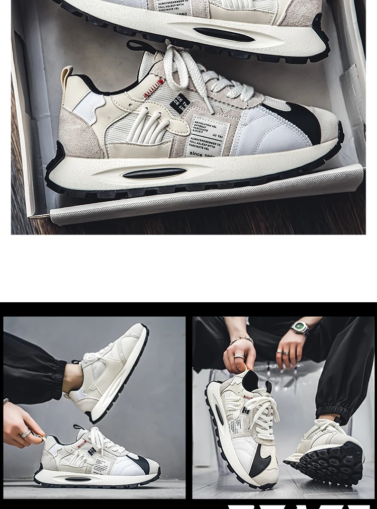 Fashion Designer Men Shoes Dissolve Thick Shoes Casual Sneakers Men Platform Trend Chunky Sneakers Walking Shoes