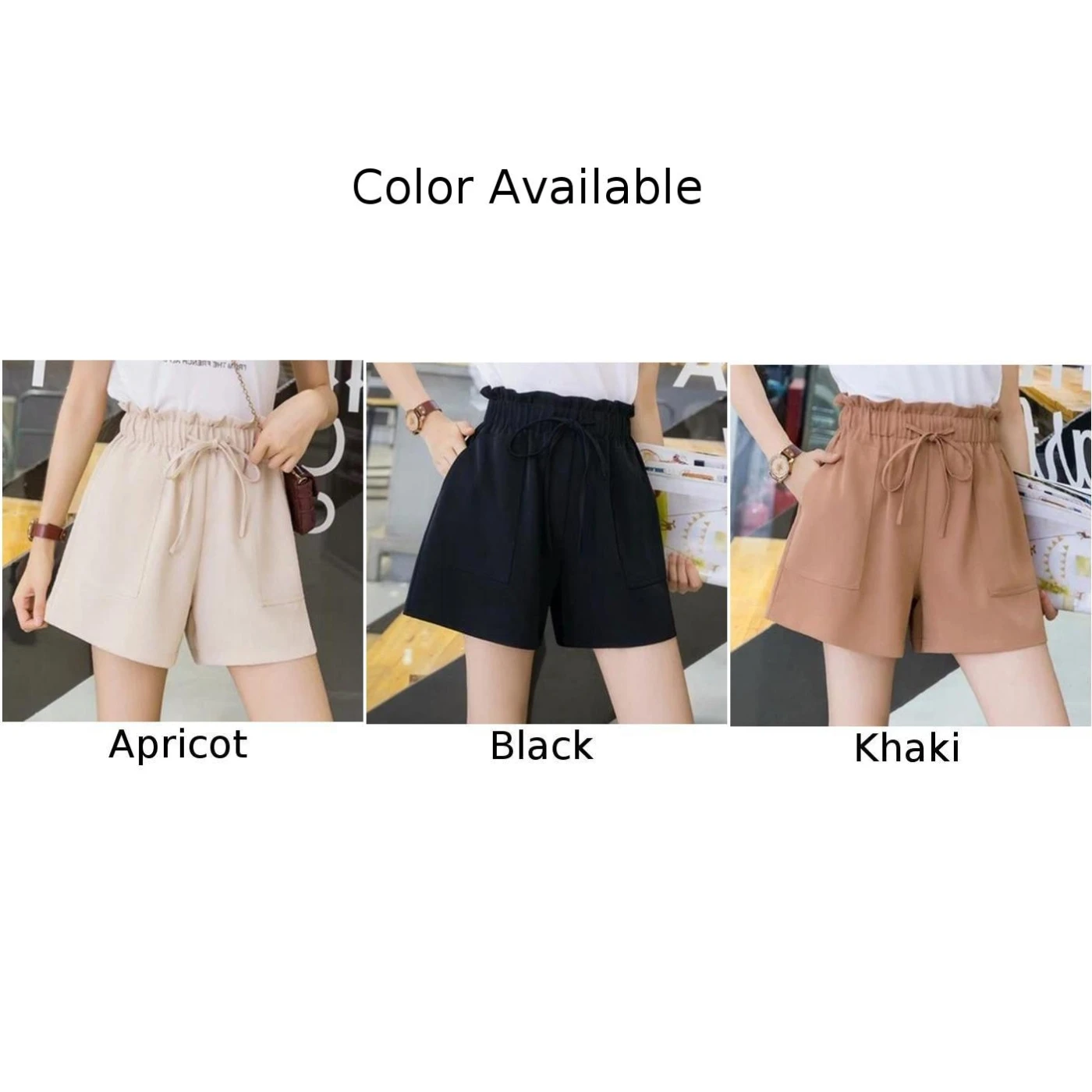 Workwear Women Pants Casual High-waisted Korean-style S-5XL Shorts Slim Solid Color Spring Summer Trendy Wide-leg