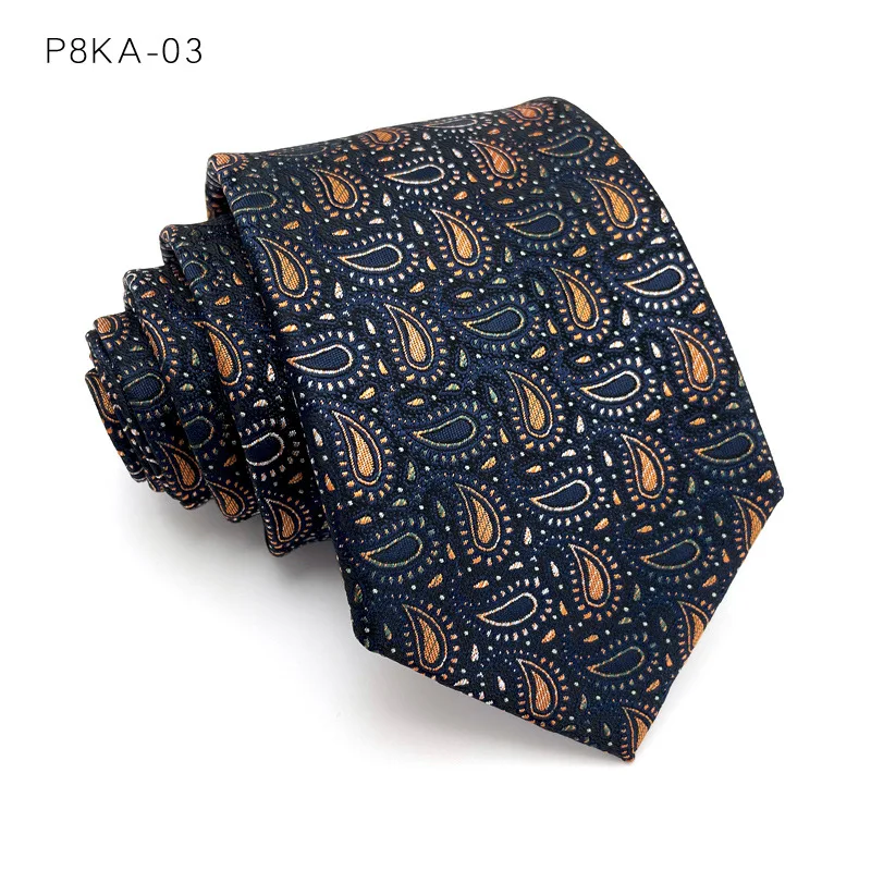 Luxus 8cm Herren Krawatte Blumen Paisley Krawatten für Mann Bräutigam Groom sman Jacquard gewebte Krawatte formelle Business-Party-Accessoires – Detail 8