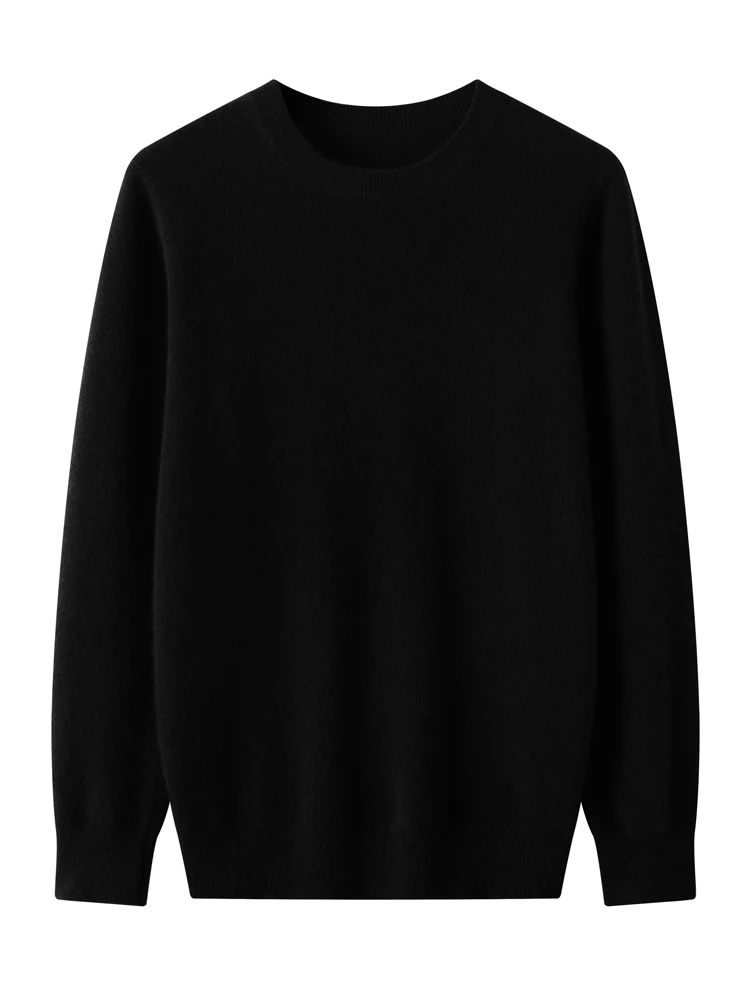 Spring Autumn 100% Pure Merino Wool Pullover Sweater Men O-neck Long-sleeve Cashmere Knitwear Female Clothing Grace 6