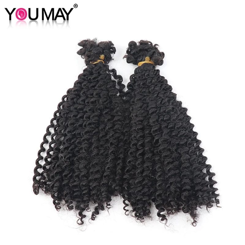 Bulk 3C4A Kinky Curly Hair In Bulk Loc Braids Mongolian Real Human Hair Braiding Hair Dreadloc Afro Virgin Hair Bulks Extension