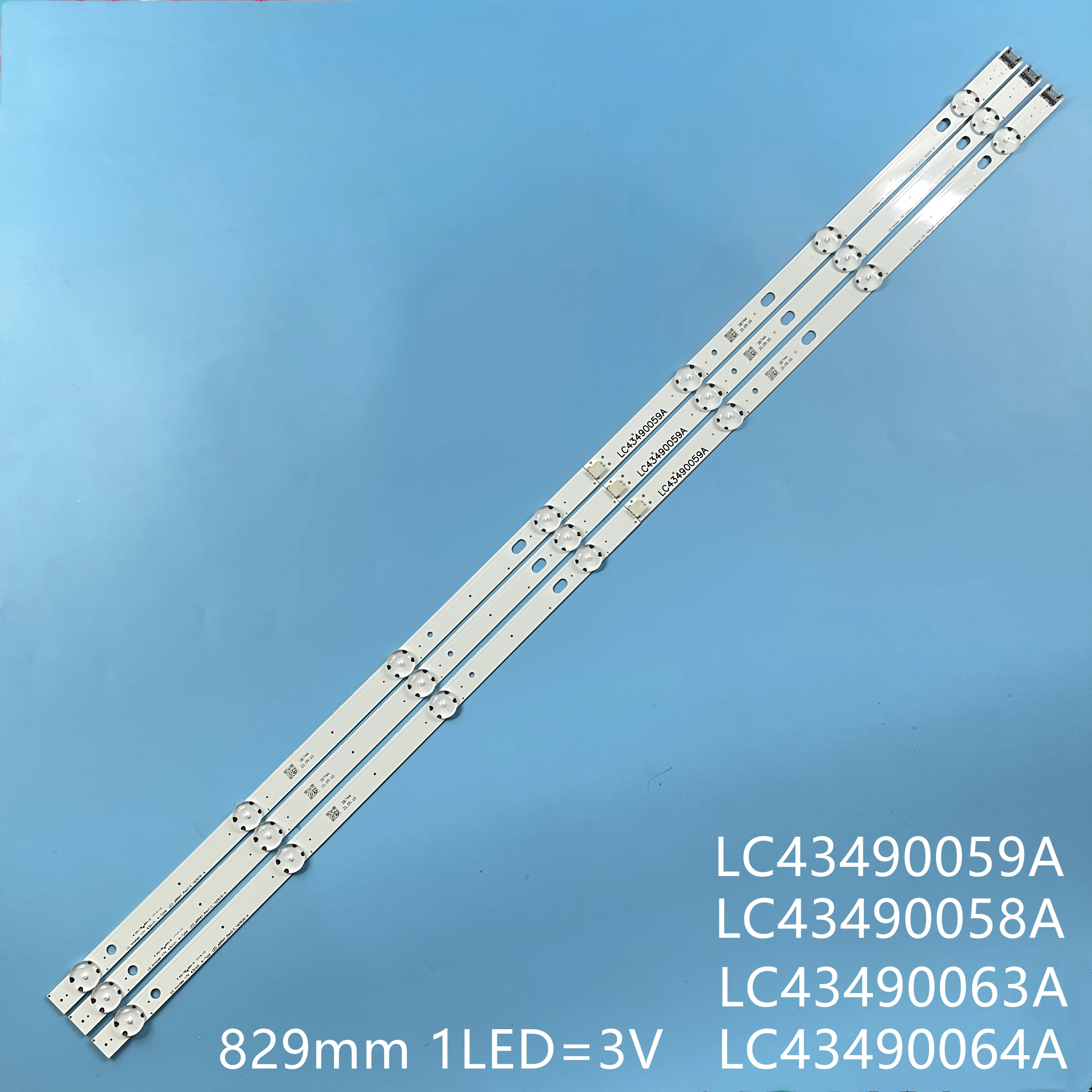 Светодиодная лента для подсветки 43UJ635V 43UK6300PLB 43UJ651V 43UJ634V 43UJ630V 43UJ561V 43UJ655V LC43490059A LC43490058A, 3 светодиодный т.