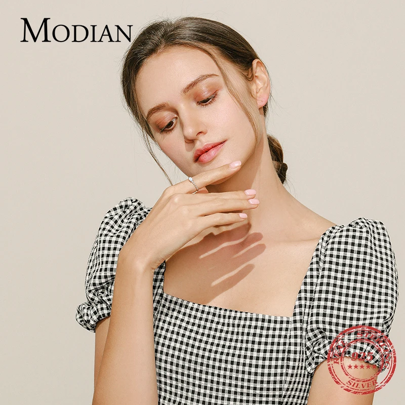 MODIAN   천연 타원형 오팔 여성을위한 원래 디자인 손가락 반지 패션 파인 쥬얼리 액세서리