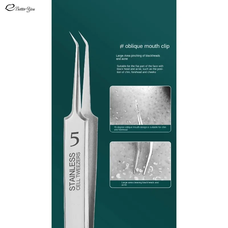 German No.5 Cell Pimples Blackhead Clip 0.1mm Blackhead Remover Tweezers Black Dots Pore Cleaner Acne Needle blackhead remover acne remover facial pore cleanser