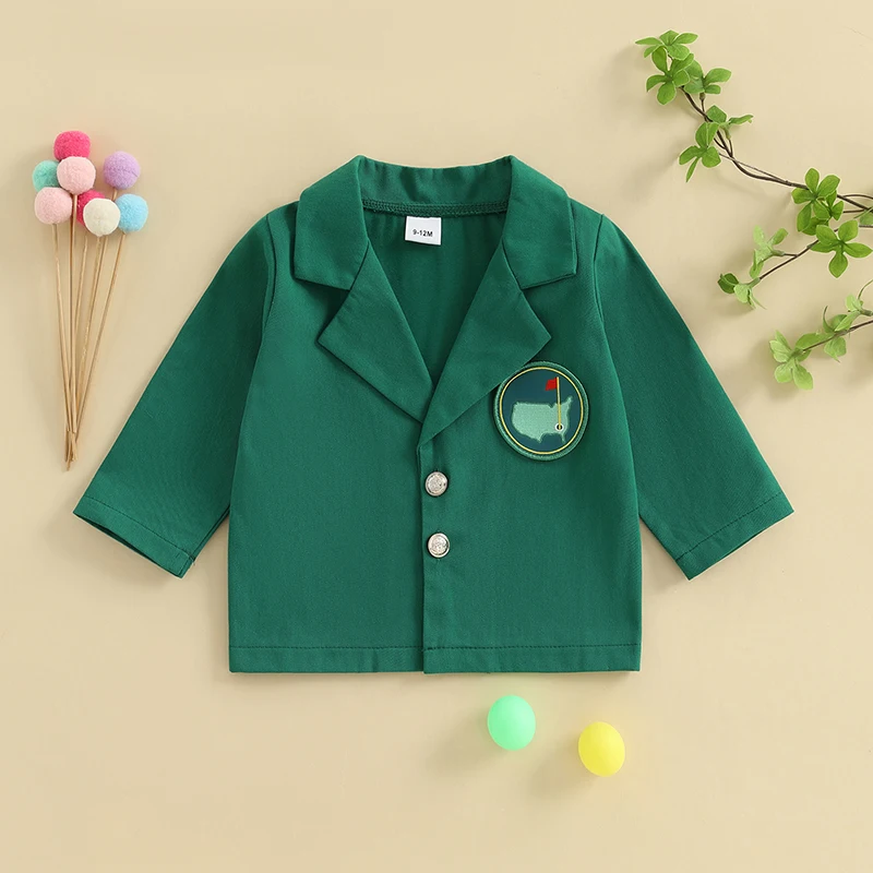 -01-03 Lioraitiin Toddler Baby Boys Girls Spring Jacket Long Sleeve Lapel Button Down Tops Applique Coat