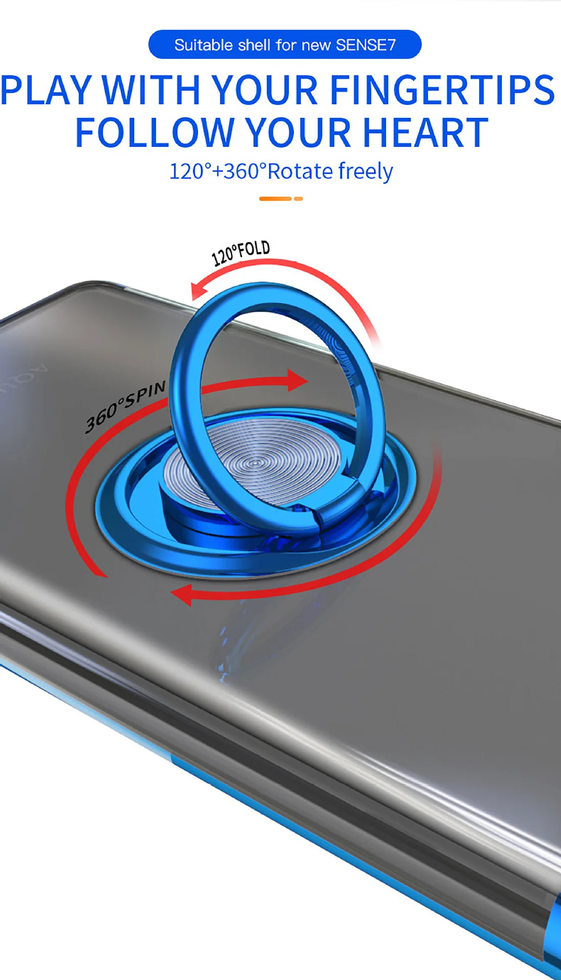 Clear Cover with Soft Transparent Back and Ring Stand