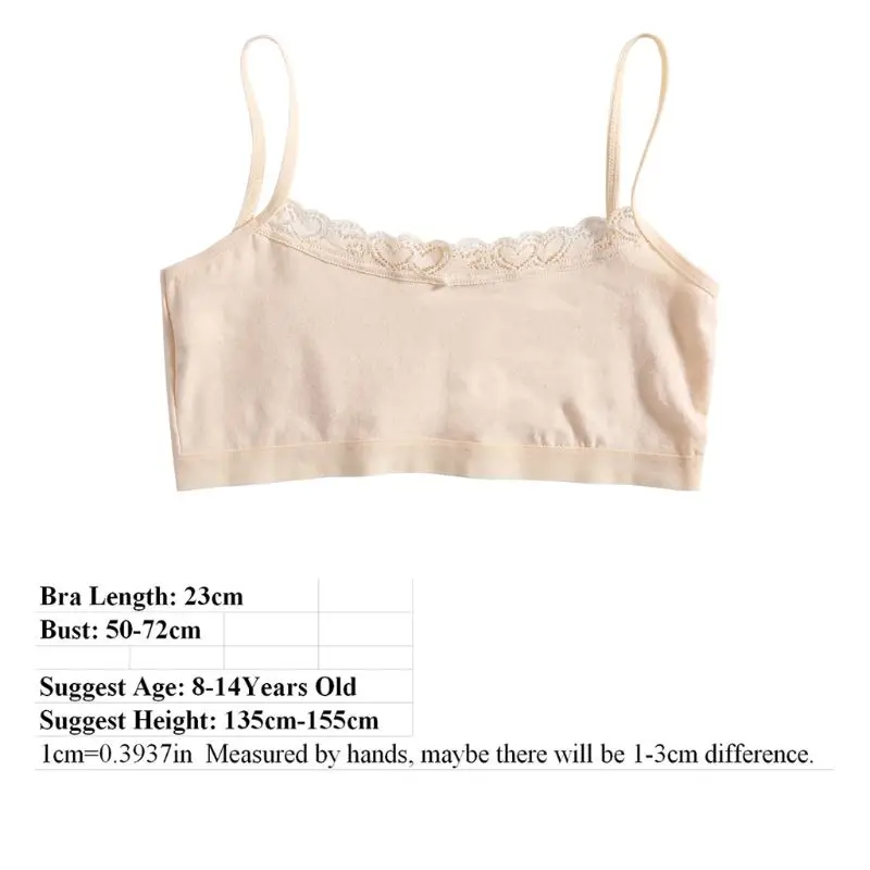 Children Breast Care Girl Bra 4Pcs Hipster Cotton Teens Teenage Underwear Summer Kids Lace Vest Young Training Bra Cotton Bra