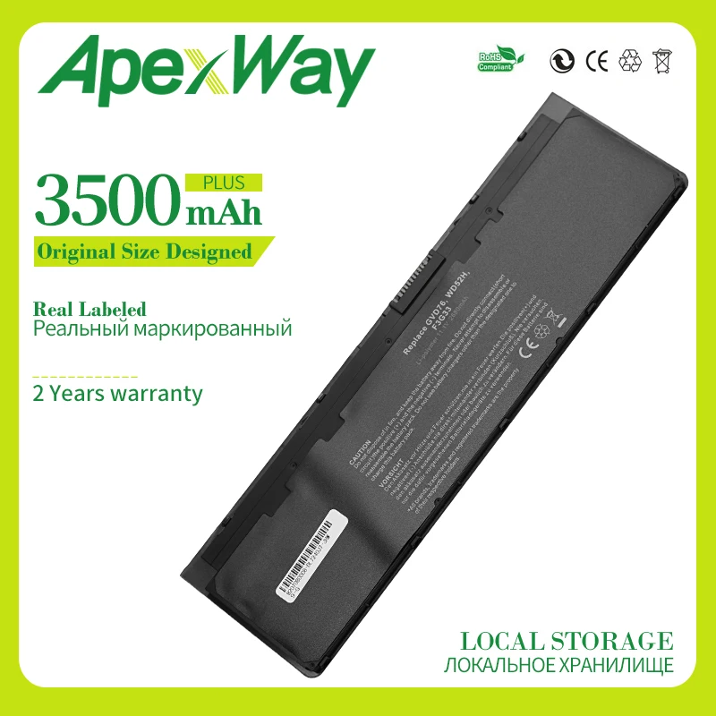 

Apexway WD52H Laptop Battery for Dell Latitude 12 7000 E7240 E7250 KWFFN VFV59 J31N7 PT1 X01 W57CV 0J31N7 GVD76 3500mAh 11.1V