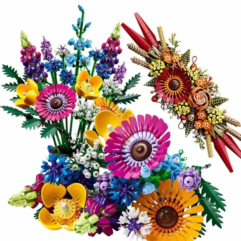 

2023 NEW 10313 Wildflower Bouquet Flowers 10314 Dried Flower Centrepiece Block Brick Toy Plant Botanical Home Decor Gift Adult