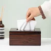 Walnut Wood Tissue Box Commercial Hotel Restaurant Paper Drawer Square Wooden Box Advertising Paper Drawer 3