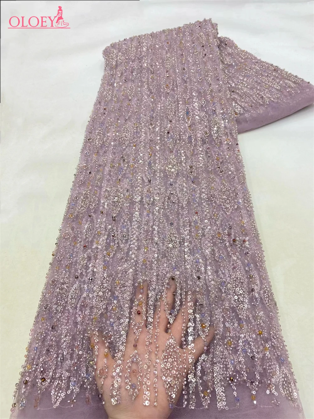 

High-End Luxury French Embroidery Heavy Goom Lace Fabric Fashion African Nigerian With Sequin Fabric For Luxury Evening Dress