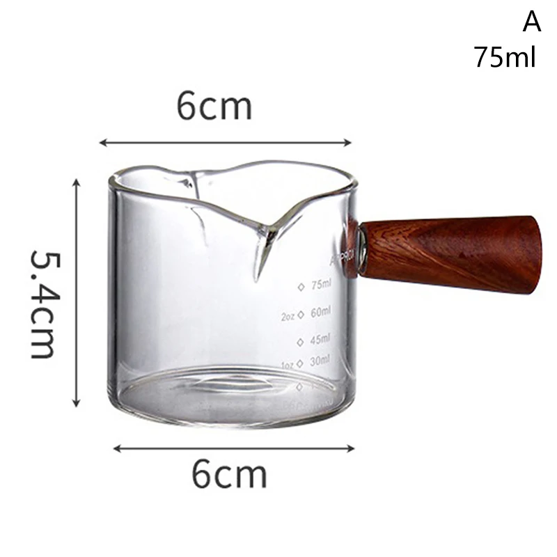 Heat Resistant Double Spout Espresso Shot Glass Me...