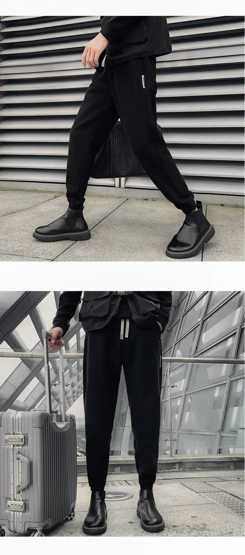 Description Picture 6 of itemAutumn and Winter New Male Coffee Black Plush Warm Casual Pants/Men's Matching Corduroy Slim Fit Small Feet Retro Elastic Pants