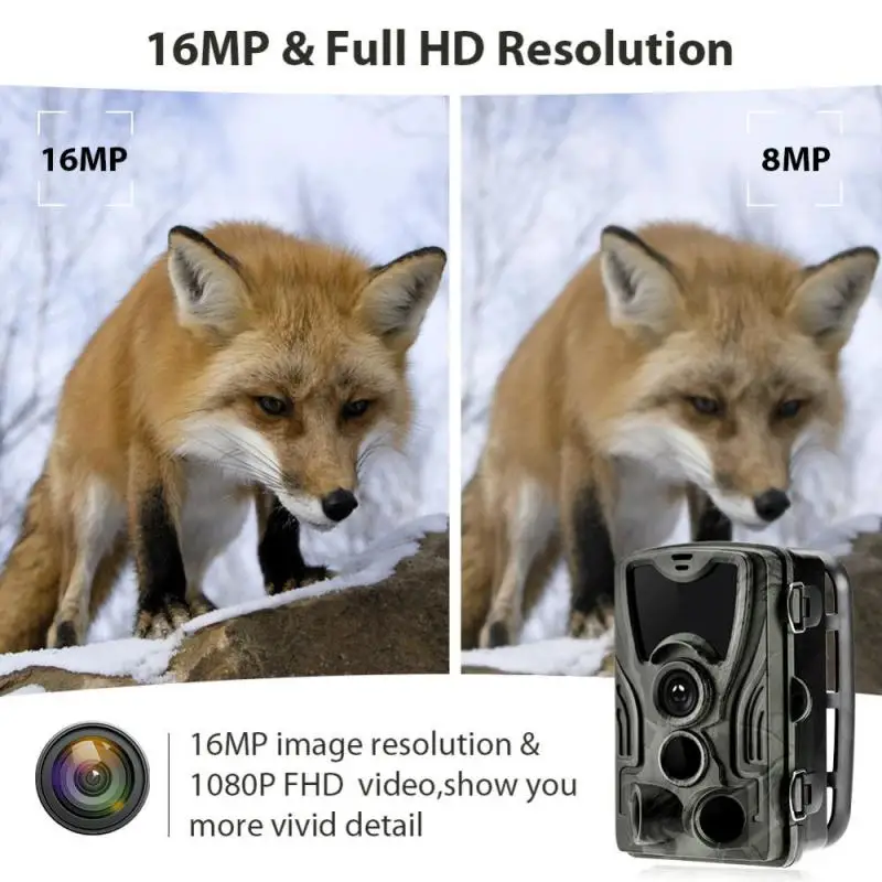 Suntekcam HC-801A Hunting Camera With 5000Mah Lithium Battery 16MP 64GB Trail Camera IP65 Photo Traps 0.3s 940nm Wild