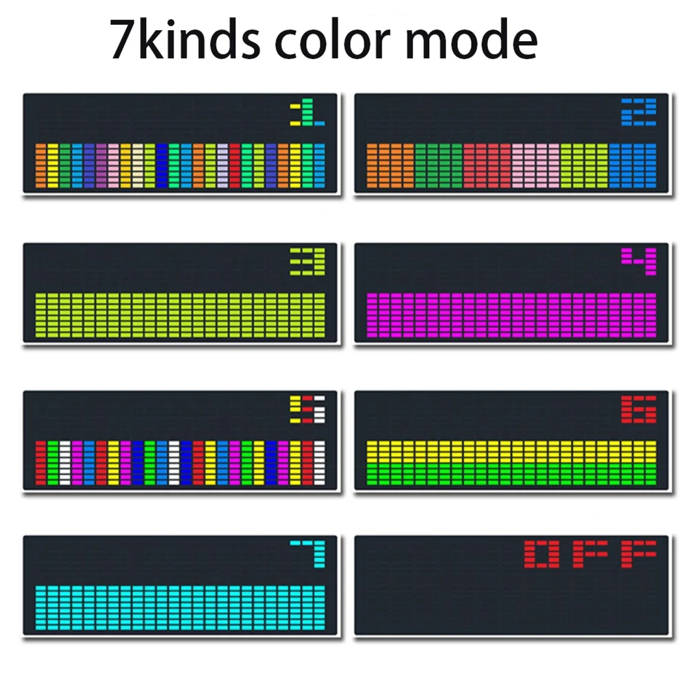 LED 음악 스펙트럼 리듬 조명 음성 센서 1624, RGB 분위기 레벨 표시기, 시계 디스플레이, 와이어 제어