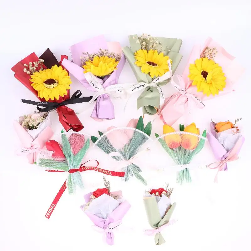 1pc Adorable Mini Floral Arrangement Mini Tulip Bouquet Simulated Flower Perfect For Desk Decor Weddings Special Moments
