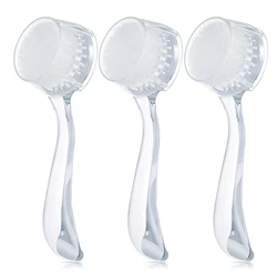 Deluxe 3 - Piece Facial Cleansing Brush Set with Soft Bristles and Acrylic Handle (White)
