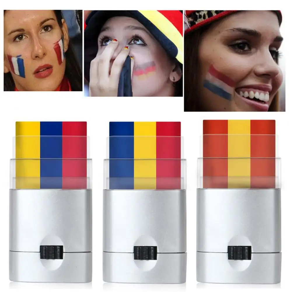 Country Flag Face Paint Stick Stripe Football Fan Brush Stick Face & Body Paint For France Netherlands Flag Euros Sports Events