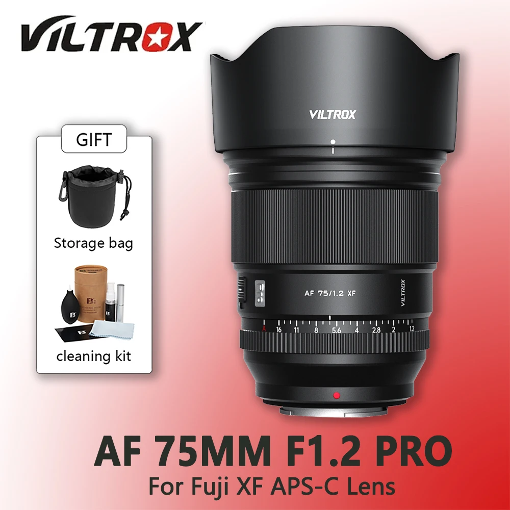 Viltrox 75Mm F1.2 Fuji X Obiettivo Messa A Fuoco Automatica Grande Apertura Ritratto Aps-C Per Fotocamera Fujifilm Xf Mount X-T4 T100 X-H2S X-T30 X-Pr