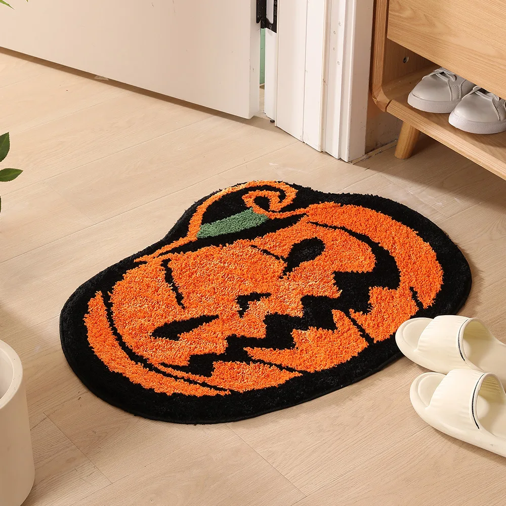 

Cute Fall Harvest Thanksgiving Halloween Tufted Rugs Bath Mat for Tub Living Room Carpet Bedroom Indoor Kitchen Home Doormat